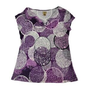 Nue Options Essentials Women's Blouse Multicolor Size PM Cap Sleeve Pullover